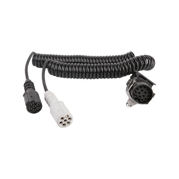 7-polige PU-spiraalspiraal, één is een 15-pins stekker, de andere twee zijn 24V plastic stekkers, kabellengte 1m,2m,3m..JH047-G