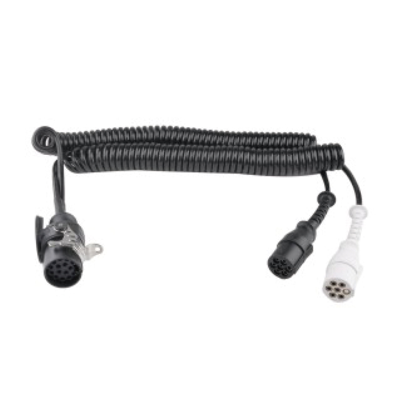 7-polige PU-spiraalspiraal, één is 1 5-pins stekker, de andere twee zijn 24V plastic stekkers, kabellengte 1 m, 2 m, 3 m... JH047-F