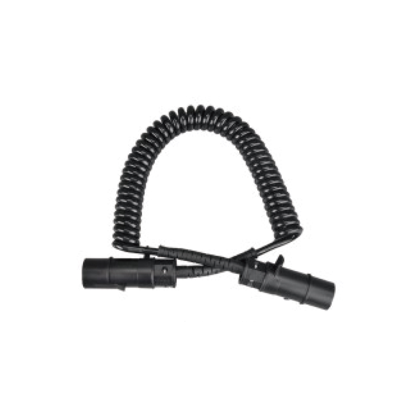 7-polige PU-spiraalspoel, 2 zwarte plastic stekkers 24V; kabellengte 1m 2m 3m......JH082-B